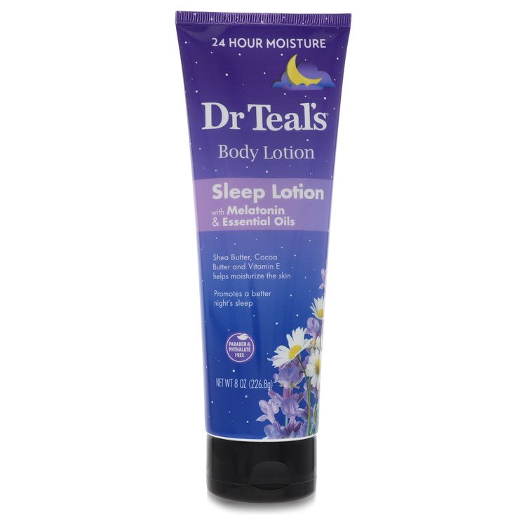 Lotion de sommeil du Dr Teal Lotion de sommeil avec mélatonine et huiles essentielles Favorise une meilleure nuit de sommeil (beurre de karité, beurre de cacao et vitamine E par le Dr Teal)